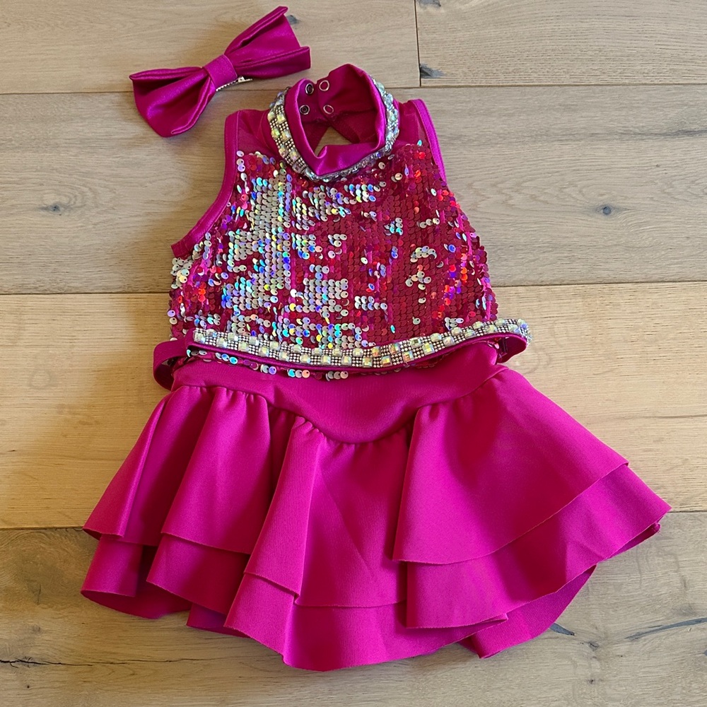 Weissman Fuchsia Sequin Kids Dance Costume